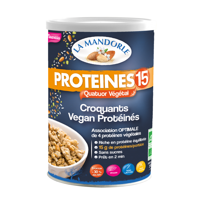Croquants Vegan Protéinés - PROTEINES 15 - LA MANDORLE - 15 g de protéines/portion Croquants Vegan Protéinés - PROTEINES 15 - LA MANDORLE - 15 g de protéines/portion